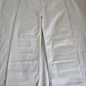 Maeve Women's White Wide-Leg Jeans